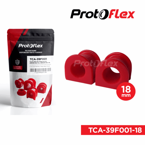 Protoflex Karet Stabil Depan Toyota Altis Gen 9 01-07 (18mm) ZZE121R (SG) 1.6L ZZE122R (SG) 1.8L