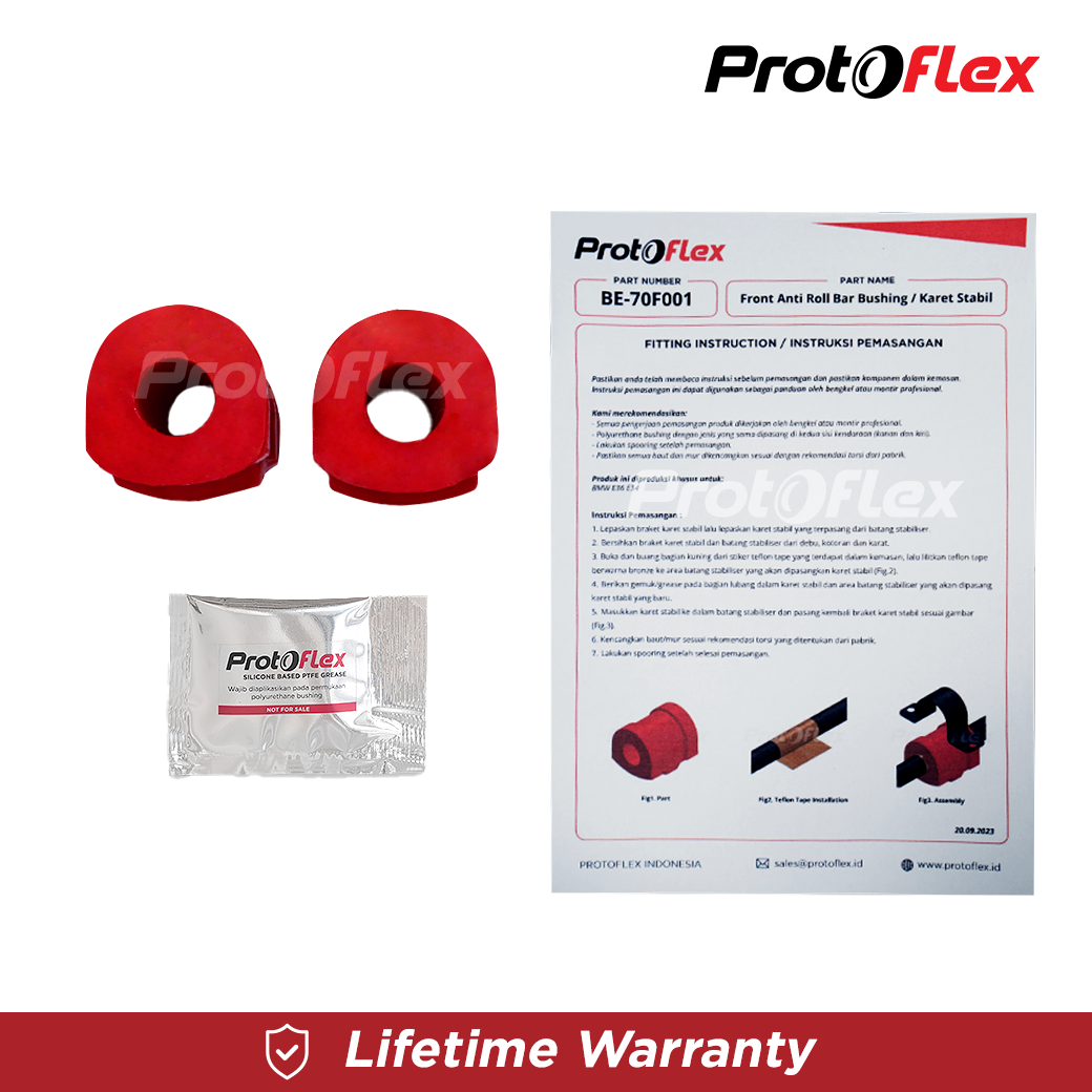 Protoflex Bushing Karet Stabil Depan BMW 3 E36 E34 BMW 5 E34 BMW Z E36 - Image 4